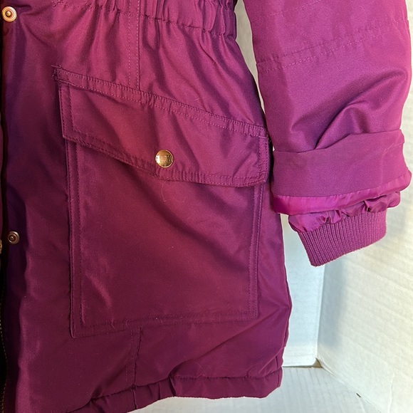 JOHN LEWIS England Girls Purple Puffer Jacket with Hoodie Size 11 - Picture 8 of 14